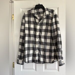 Sonoma Classic Black and White Checkered Men's Button Down Shirt